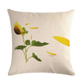 Axyaa Sunflower Pattern Linen Throw Pillow - 45*45cm