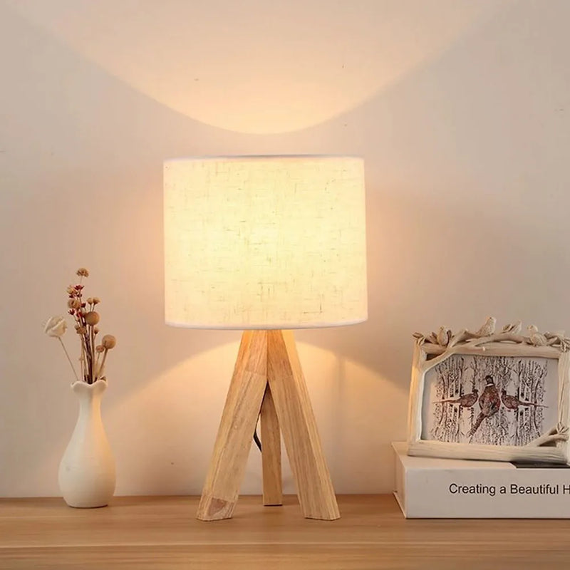Axyaa Nordic Modern Art Desk Lamp Fabric Bedside Light for Bedroom Study