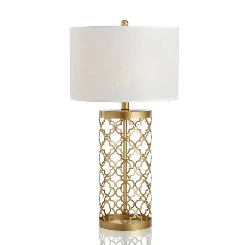 Nordic Modern Axyaa Metal Base Table Lamp with Fabric Lampshade
