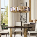 Axyaa Crystal Round LED Chandelier for Dining Room Bedroom Living Room