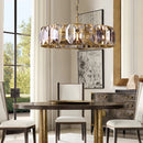 Axyaa Crystal Round LED Chandelier for Dining Bedroom Living Room - Art Lighting Fixture