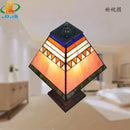 Axyaa Scandinavian Tiffany Style Stained Glass Table Lamp for Desk and Bedside