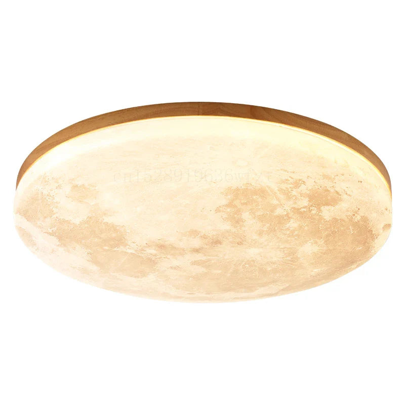 Axya Solid Wood LED Ceiling Lamp for Home Decor, 12W-36W, Moon Design