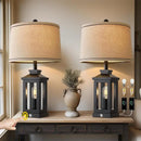 Axyaa Retro Linen Desk Lamp | Nordic Style LED Desk Light for Home Decor