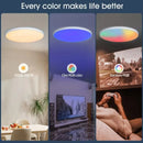 Axyaa 38cm Round Smart Ceiling Light: RGB Ambient, APP Remote Dimming, Voice Control