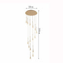 Axyaa Crystal Chandelier Stair Pendant Lamp Modern Living Room Interior Lighting