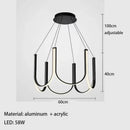 Axyaa Nordic U-Shaped LED Chandelier in Black Gold for Home Decor