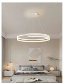 Axyaa Modern LED Round Chandelier for Dining Living Bedroom - Dimmable Ceiling Light