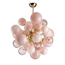 Axyaa Pink Glass Ball Pendant Light - Villa Staircase Chandelier