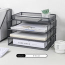 Axyaa Mesh Collection Black 4-Tier Desktop Document Tray Organizer
