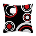 Axyaa Black Red Geometric Abstract Cushion Cover for Stylish Home Decor