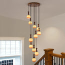 Axyaa Crystal Chandelier Pendant Light for Modern Home Decoration and Stair Lighting