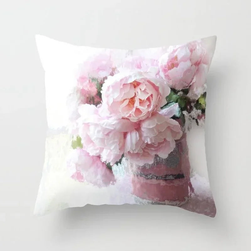 Axyaa Retro Floral Rose Print Pillowcase for Farmhouse Decor 45*45cm
