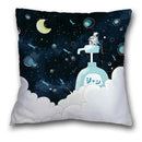 Axyaa Teal Blue Astronaut Pillowcase - Sea World Theme Sofa Cover