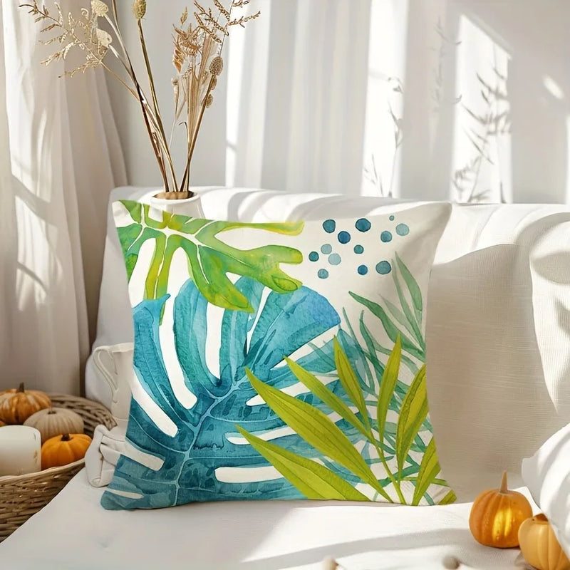 Axyaa Tropical Leaf Pattern Pillowcase, SWEET HOME Design, Room Decoration