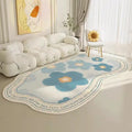Axyaa Irregular Shape Fluffy Flower Carpet Soft Plush Rug for Living Room and Bedroom