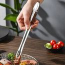 Axyaa Stainless Steel Long Handle Food Tongs - Non-Slip BBQ Steak Kitchen Tool
