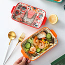 Axyaa Ceramic Double Ear Baking Plate - Cute Cartoon Design for Restaurant and Home