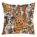 Axyaa Cartoon Animal Linen Throw Pillow Case for Home Living Room Sofa Decor