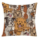 Axyaa Cartoon Animal Linen Throw Pillow Case for Home Living Room Sofa Decor