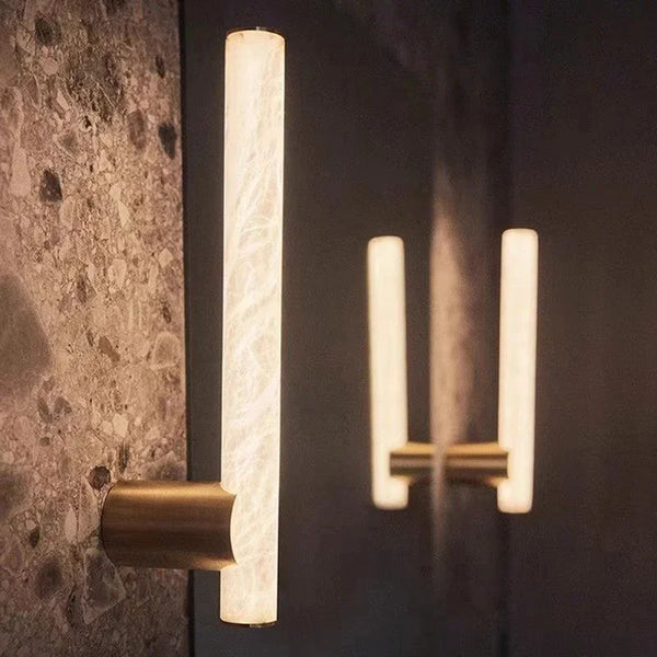 Axyaa LED Marble Copper Wall Lamp for Bedroom & Dining Room