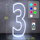Axyaa Color-changing Numbers Letters Neon Sign Stand Decor party