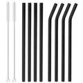 Axyaa Glass Straws Set of 8 | Reusable Colorful Eco-friendly Drinkware