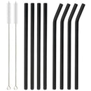 Axyaa Glass Straws Set of 8 | Reusable Colorful Eco-friendly Drinkware