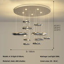 Axyaa Chrome LED Ceiling Chandelier: Modern Luxury Cobblestone Pendant Lights for Living Room