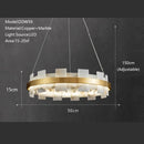 Axyaa Marble Pendant Lights: Modern Luxury LED Chandelier Circle Ring Indoor Lamp