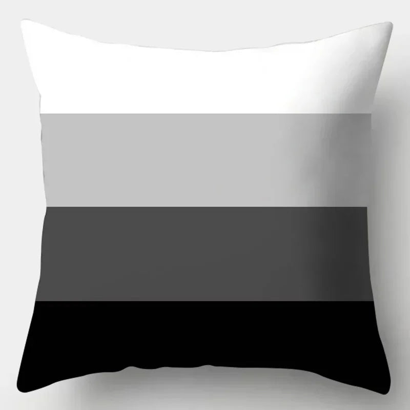 Axyaa Black White Modern Cushion Cover 45x45cm Polyester Decorative Pillow Case