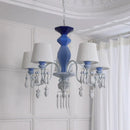 Axyaa Ceramic Chandelier with Cloth Shade - Creative Art Decorative Lighting