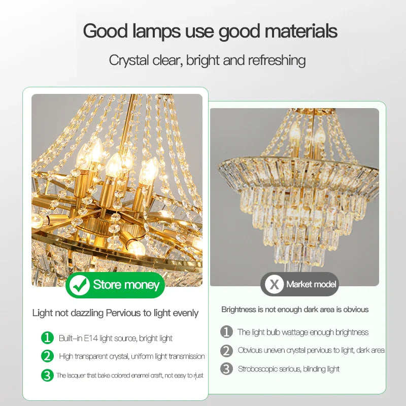 Axyaa Crystal Duplex Chandelier: Modern & Elegant Lighting for Home, Hotel, and Office