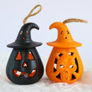 Axyaa LED Pumpkin Skull Lantern: Scary Halloween Night Light for Haunted House
