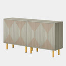 Tribesigns Natural Wood Buffet Cabinet, 59" Freestanding Sideboard by Axyaa