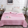 Axyaa Thin Stripe Lightweight Comforter - Full Queen, Breathable Quilt Blanket