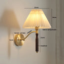 Axyaa Fabric Copper LED Wall Sconce Pull Chain Switch Stair Light Fixtures