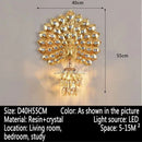 Axyaa Peacock Wall Lamp: Retro 3D Backdrop Lighting for Living Room & Bedroom