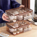 Axyaa Tea Set Organizer with Dustproof Cover - Large Capacity Storage Box