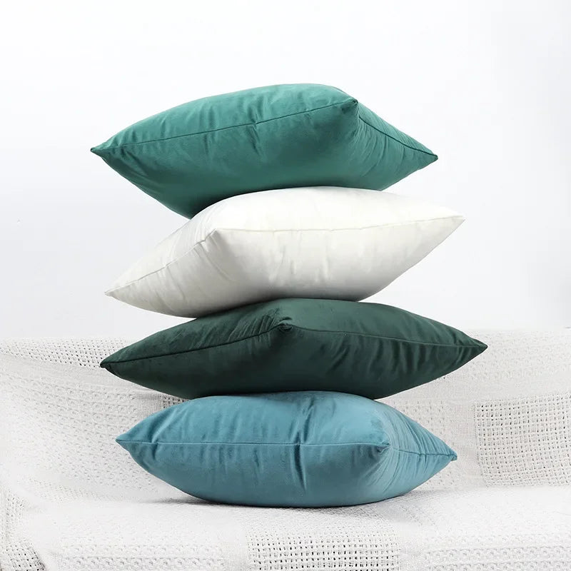 Blue Velvet Cushion Cover for Stylish Home Decor by Axyaa