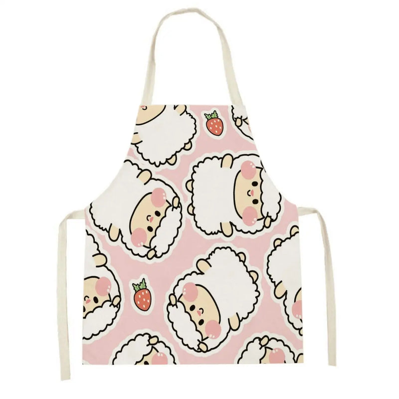 Axyaa Cute Bunny Carrot Apron with Daisies for Home Cooking and Baking