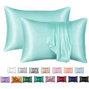 Axyaa Silky Satin King Pillowcase Luxury Comfort Solid Color Smooth Queen Cover