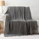 Axyaa Plaid Knit Throw Blanket Green – Soft Woven Sofa Bedspread Summer Decor