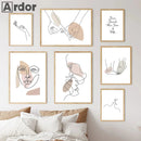 Nordic Kiss Love Wall Art Prints by Axyaa for Home Decor