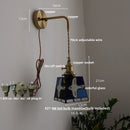 Axyaa Tiffany Style Adjustable LED Wall Sconce with Pull Chain Switch