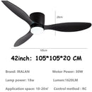 Axyaa Minimalist Ceiling Fan LED Light Motor High Air Volume Remote Control.