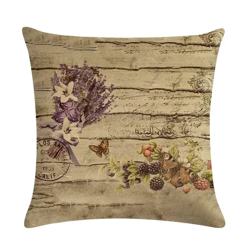 Purple Lavender Floral Pillowcase for Home Decor by Axyaa