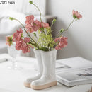 Axyaa Ceramic Boots Vase for Floral Arrangement and Home Decor