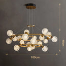 Axyaa Glass Chandelier: Modern Nordic LED Pendant Light for Living Room