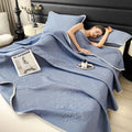 Axyaa Embroidered Summer Quilt: Lightweight Cooling Bedspread Duvet for Comfort and Style